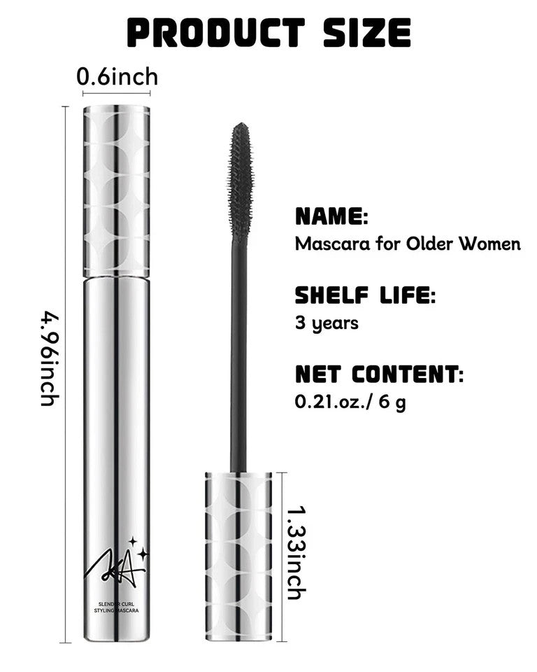 Hypoallergenic Waterproof Brown Volume & Length Mascara for Older Women 60+