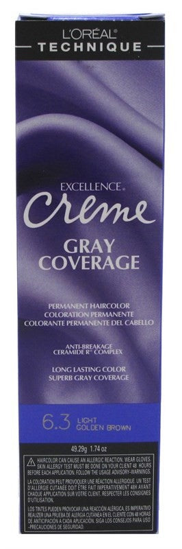 (3 Pack) Hair Color Creme Light Golden Brown - 1.74oz, Grey Coverage, Non-Drip Formula