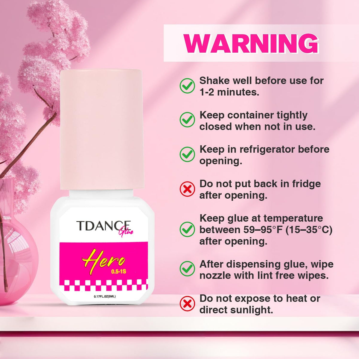 Long Lasting Lash Extension Adhesive 0.5-1 Sec Dry 7 Week Retention