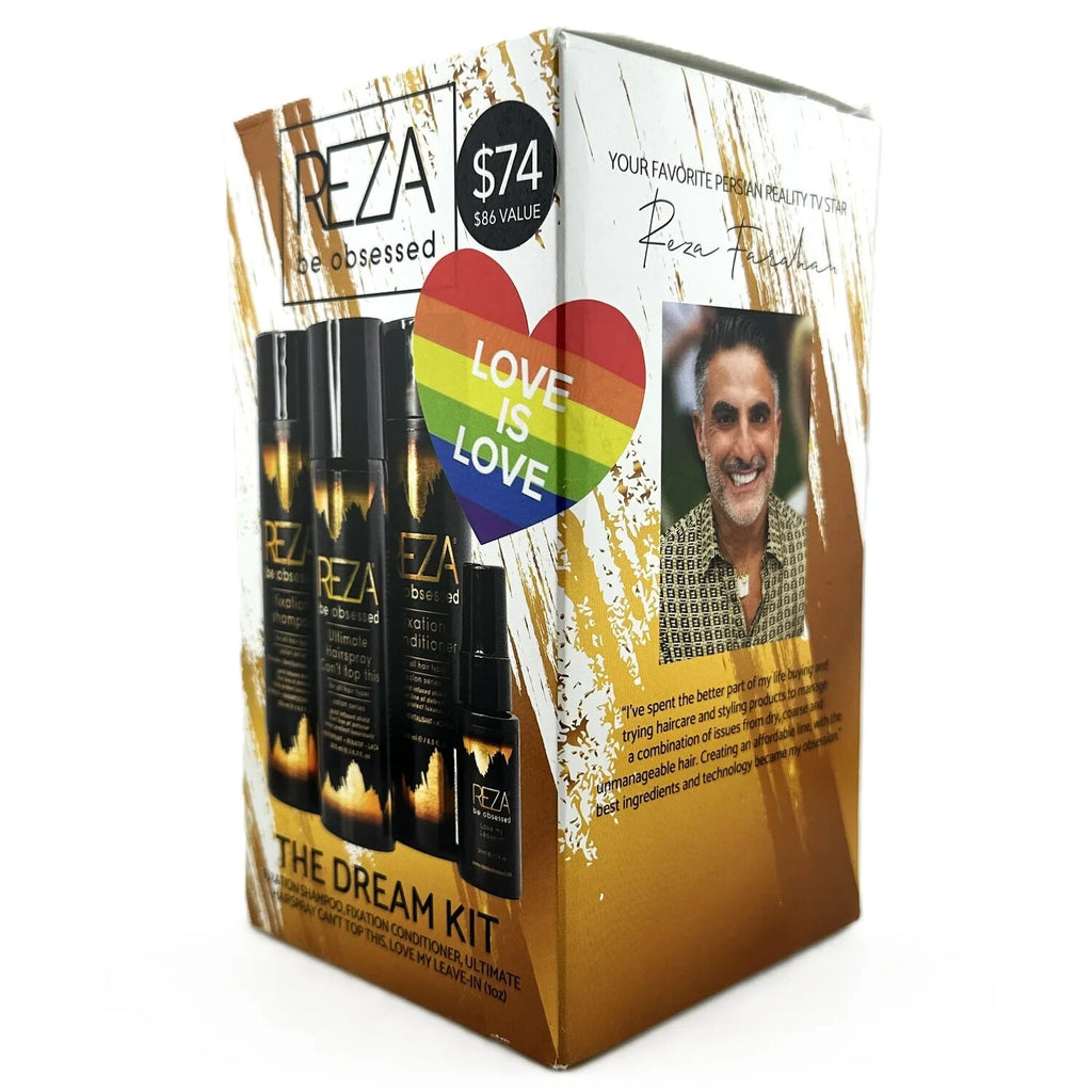 Reza Be Obsessed Fixation Hair Care Set - Shampoo, Conditioner, Hairspray & Leave-In