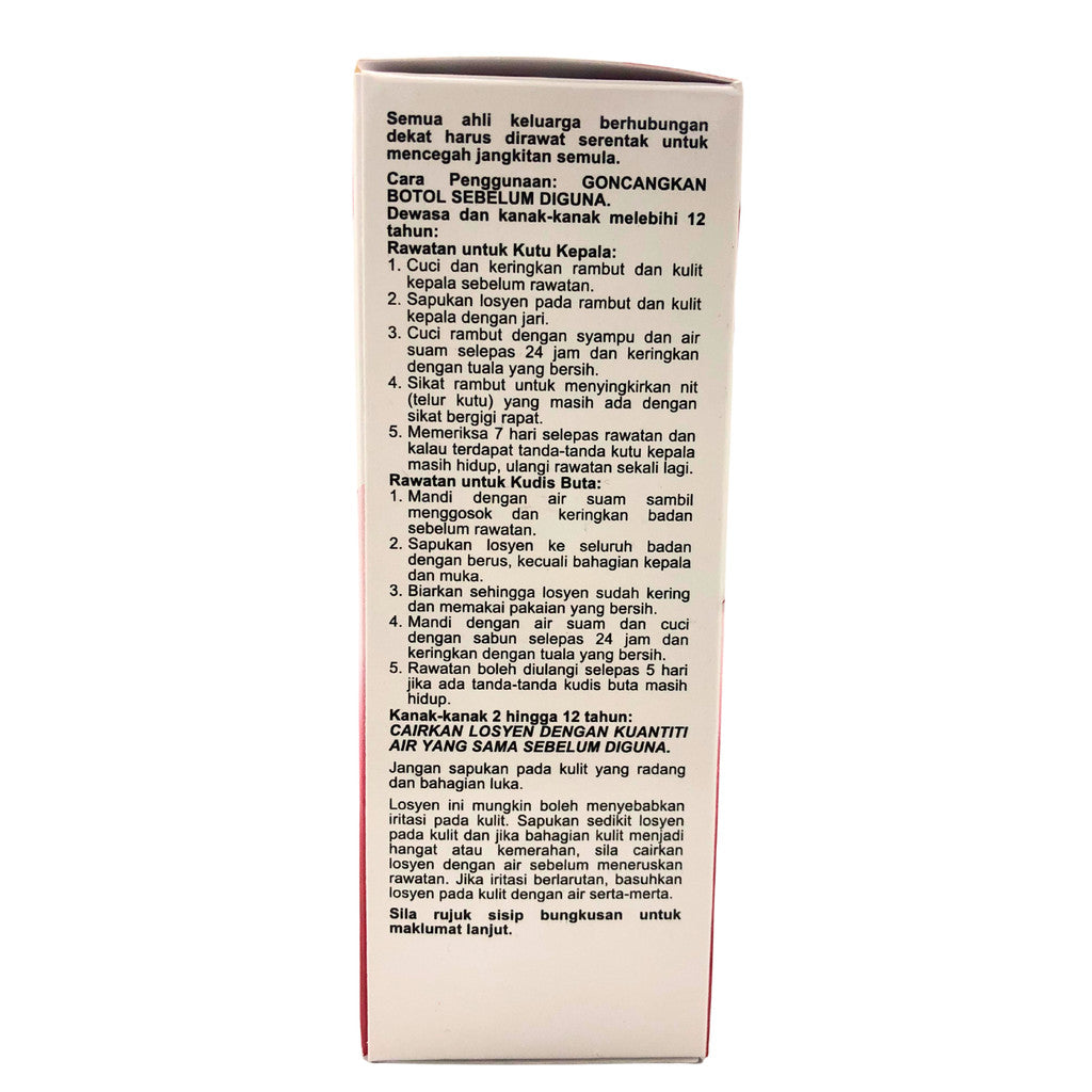 Head Lice Treatment Lotion Benzyl Benzoate 25% 60ml - Scabies & Lice Care