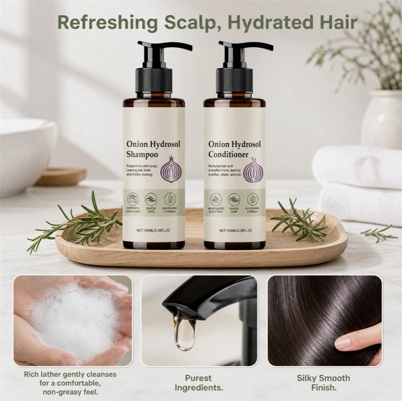 Onion Hydrosol Shampoo & Conditioner Set Natural Hair Care Deep Cleansing