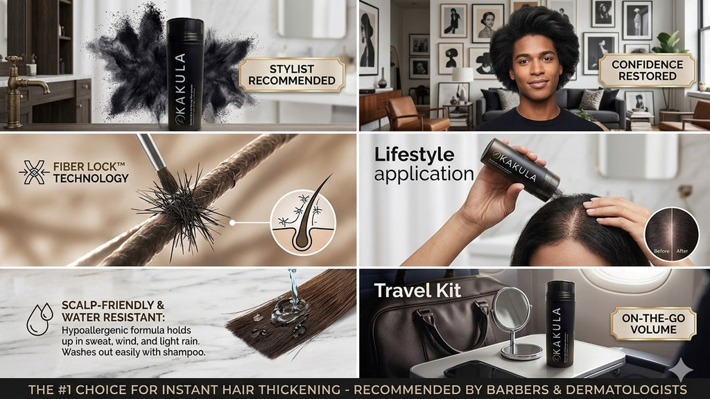 Keratin Hair Fibers for Thinning Hair - Natural Colored Fuller Look