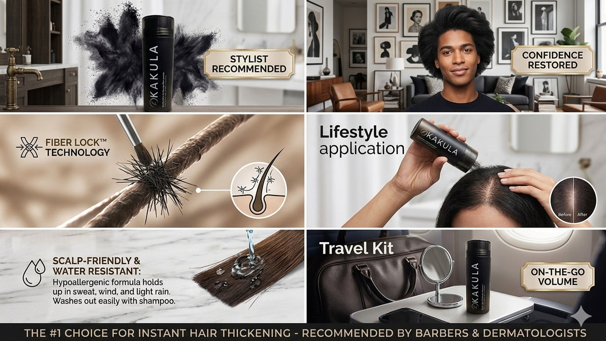Keratin Hair Fibers for Thinning Hair - Natural Colored Fuller Look