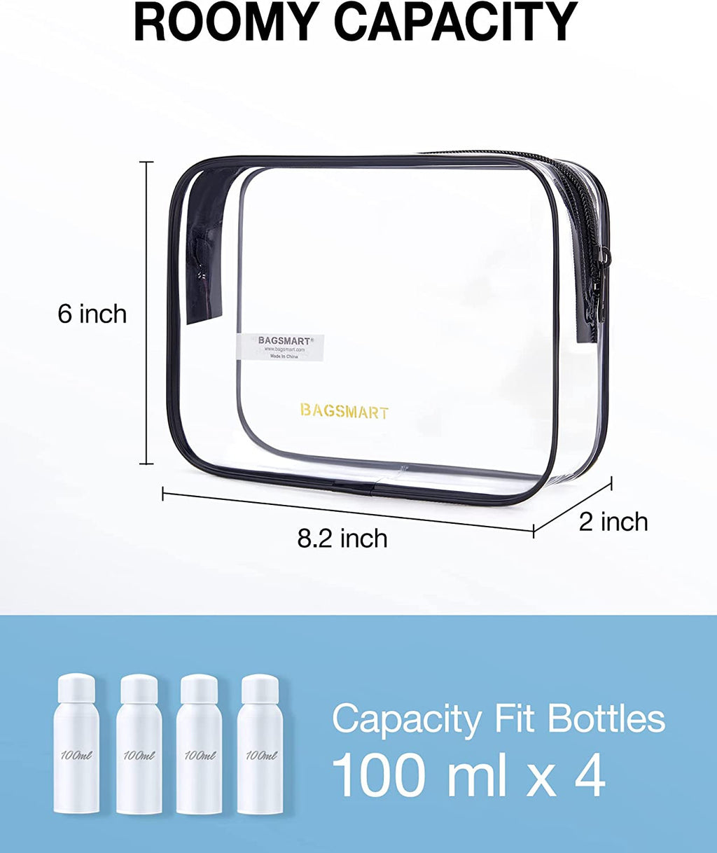 Clear TSA Approved Water-Repellent Toiletry Bag 2-Pack - Travel Organizer