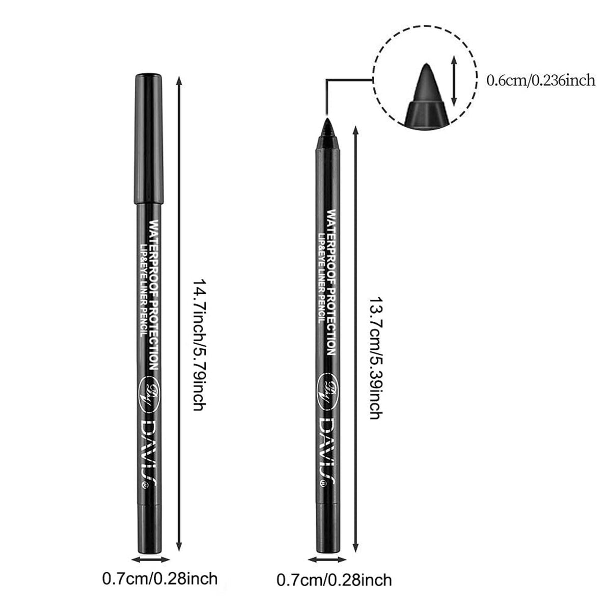 15 Color Waterproof Gel Eyeliner Pencil Set - Matte, Shimmer, Metallic Make-up