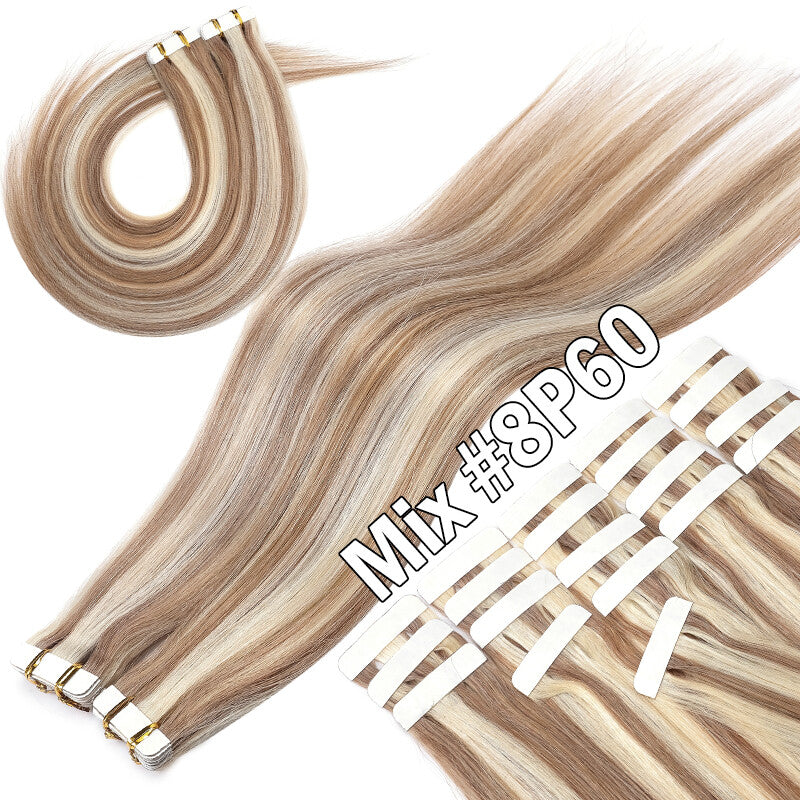 150g Thick Tape-In Human Hair Extensions - Remy Virgin Hair, 16-24 Inches