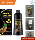 Black Hair Dye Shampoo with Herbal Nourishing 3-in-1 Formula for Gray Hair