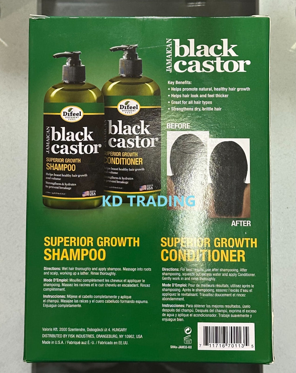Jamaican Black Castor Oil Hair Growth Shampoo & Conditioner Set 1000ml