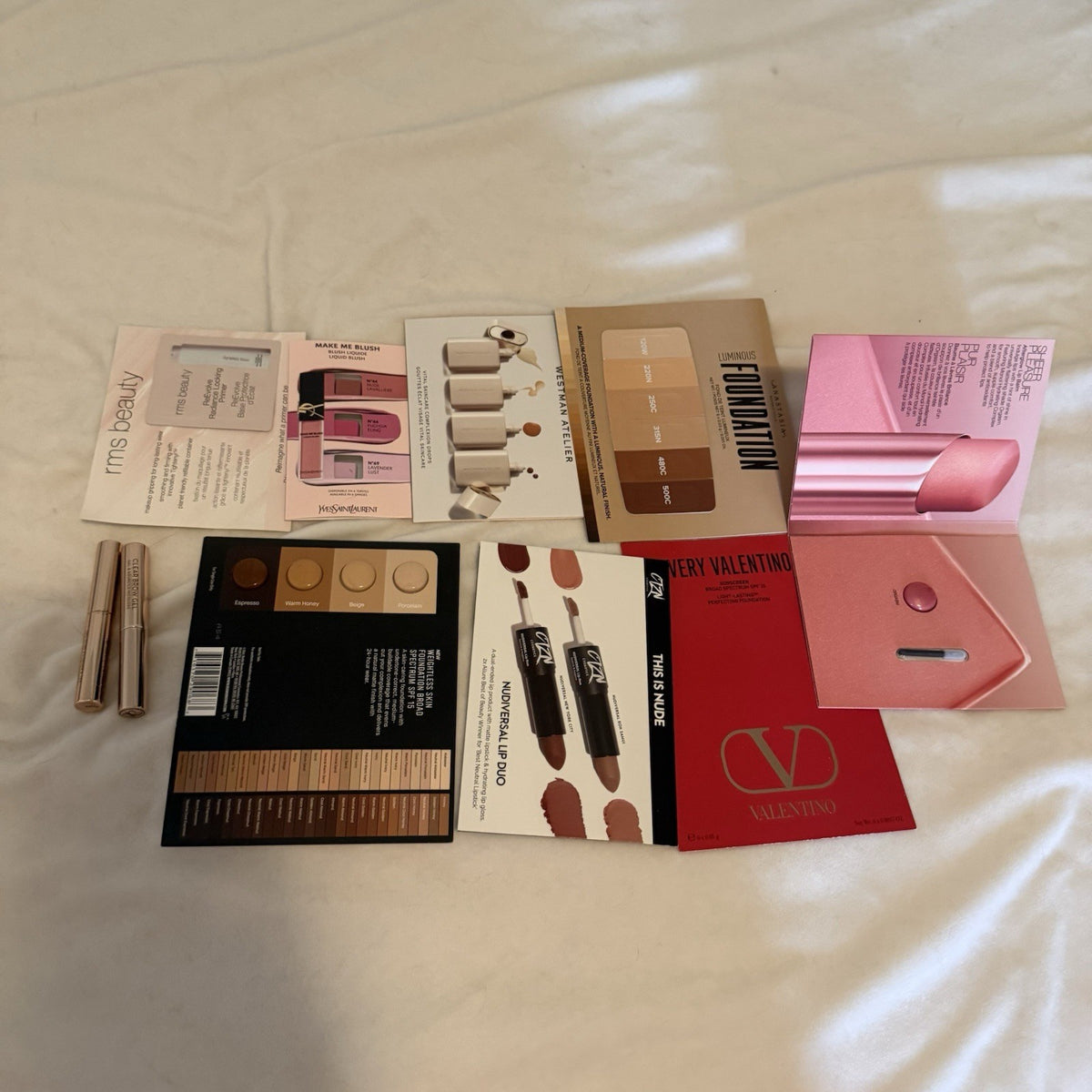Makeup Foundation Sampler Lot – 19 Pcs Including Brow Gel (Sephora, Fenty, Anastasia)