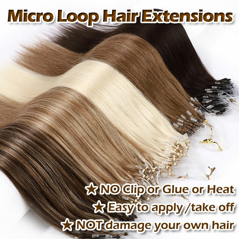 Micro Loop Hair Extensions 300PCS - Remy Human Hair for Natural Look