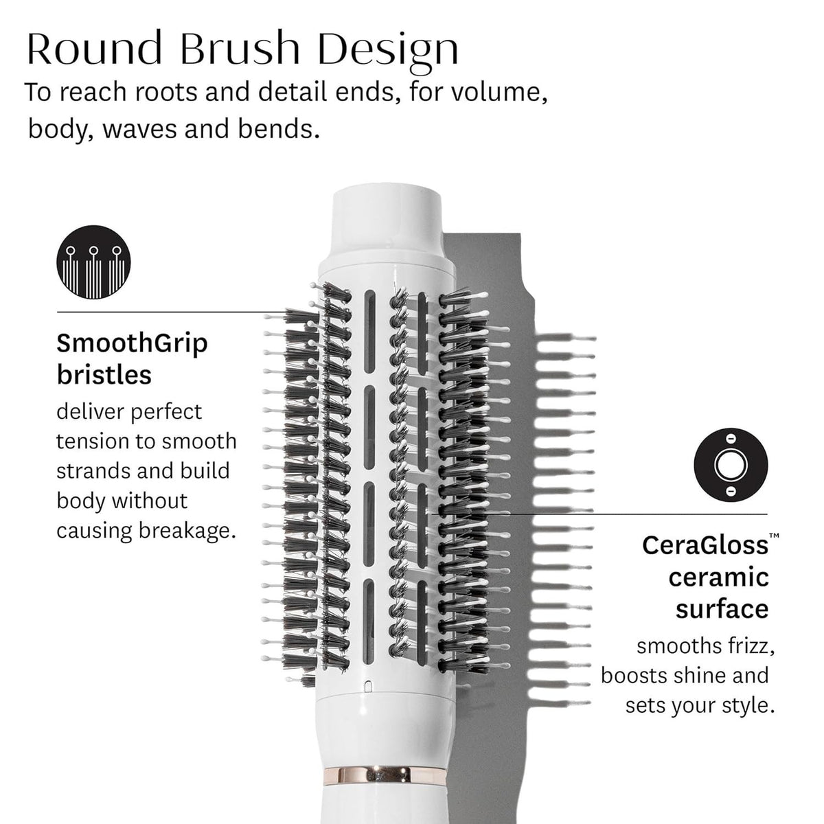 T3 AireBrush Round Volumizing Hair Dryer Brush - One-Step Smoothing & Styling