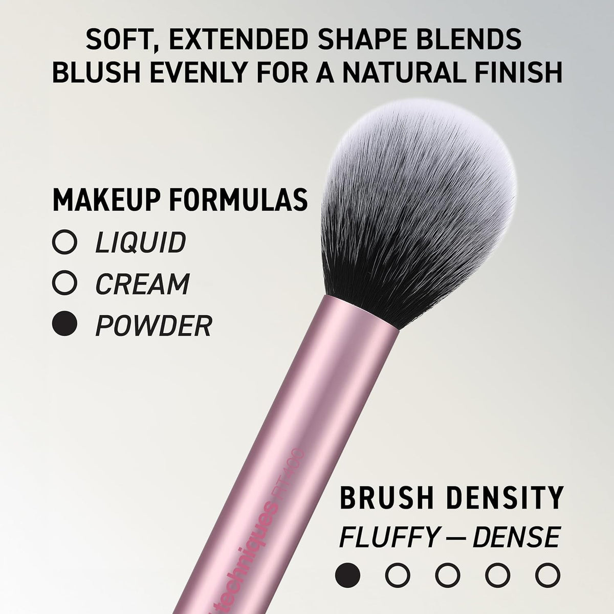 6 Piece Makeup Brush Set with Sponges for Face & Eyes - Vegan Cruelty-Free