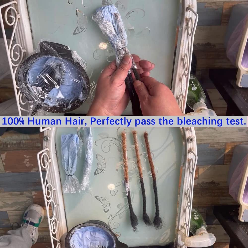 Human Hair Dreadlock Extensions 0.4cm 8 Inch Natural Black 30 Strands