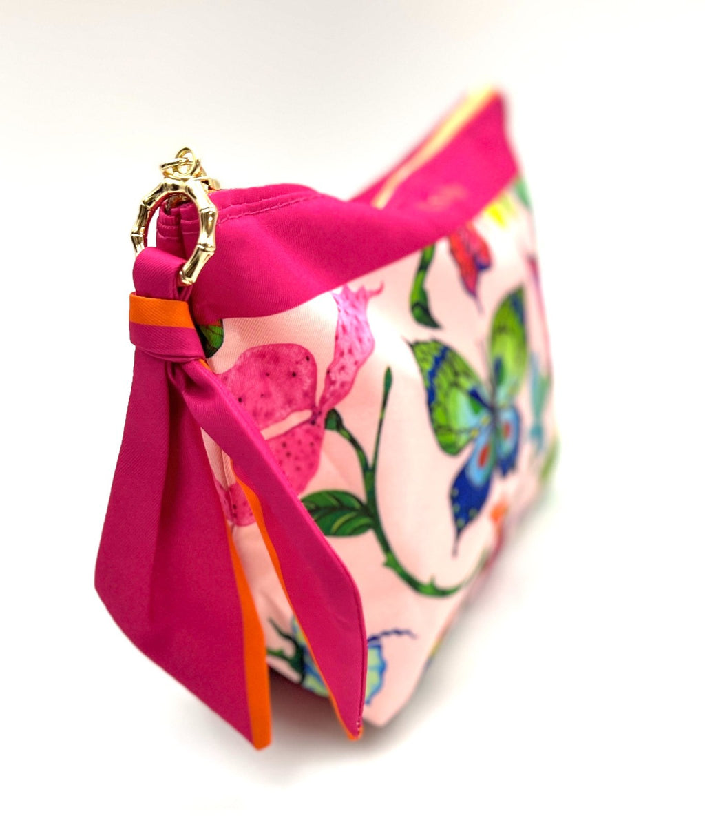 Estée Lauder Butterfly Printed Makeup Bag with Zipper - 9.5x5.5x2.5 Inches