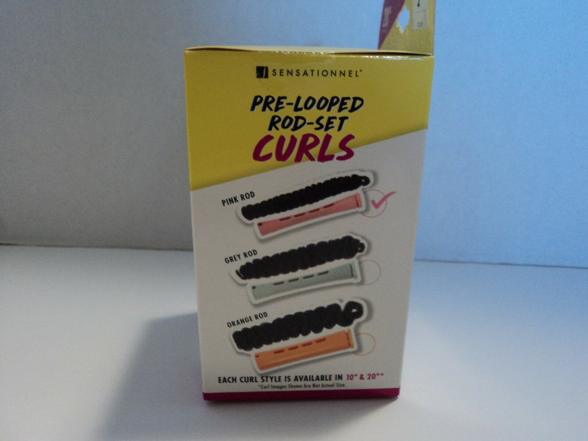 Pre-Looped Pink Curling Rods for Hair - 20 Inch, 20 Curls per Box