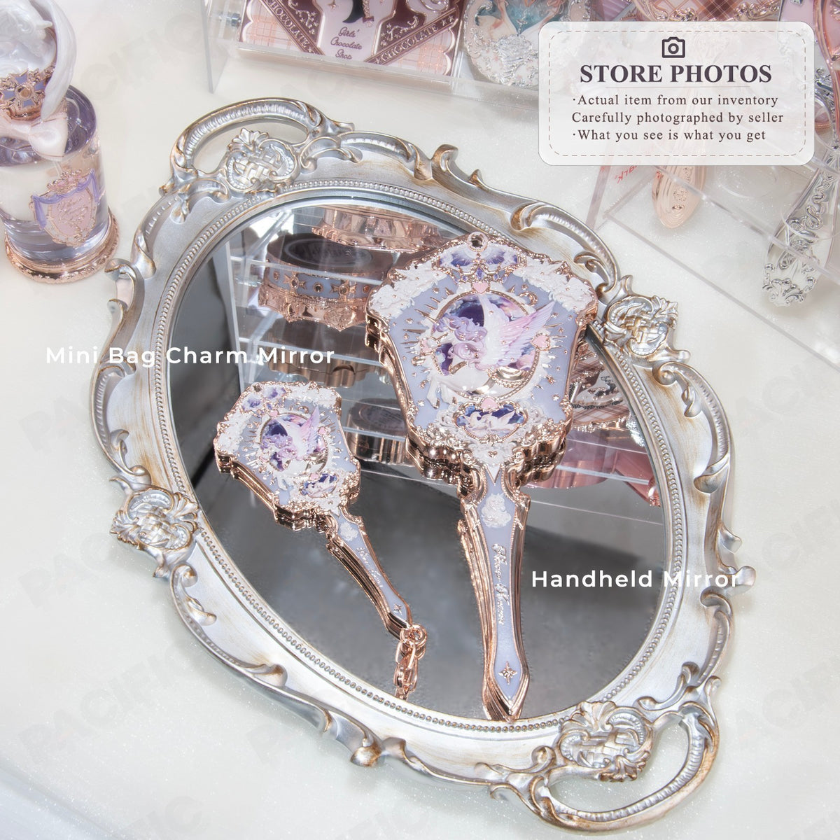 Flower Knows Knight Unicorn Mini Mirror Charm - Moonlight Lilac US Stock