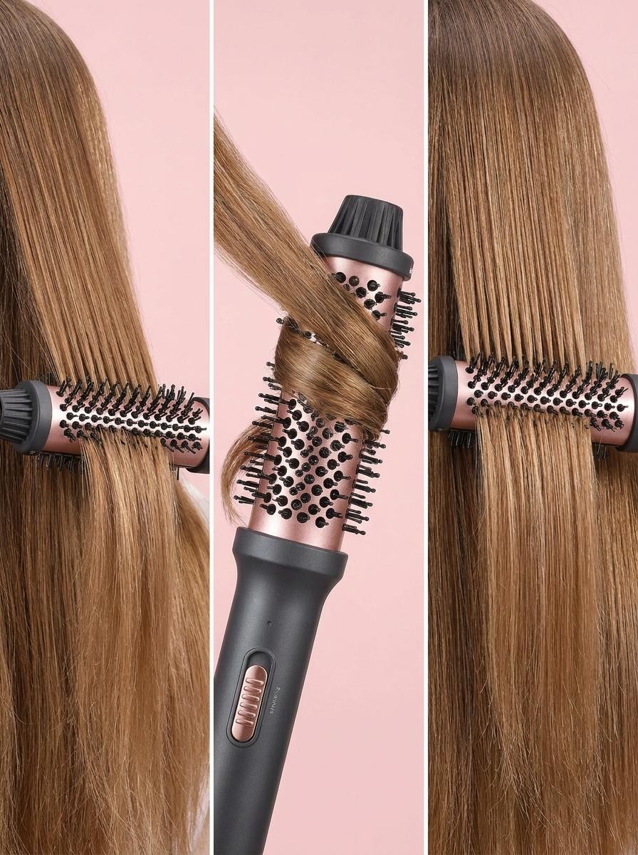 3-in-1 Hot Air Brush 38mm Curling & Volumizer Styling Comb