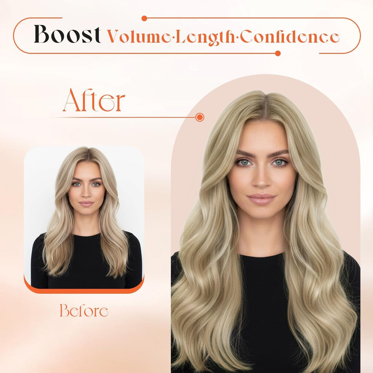 Human Hair Clip-In Extensions Blonde Remy Hair for Easy Volume & Highlights
