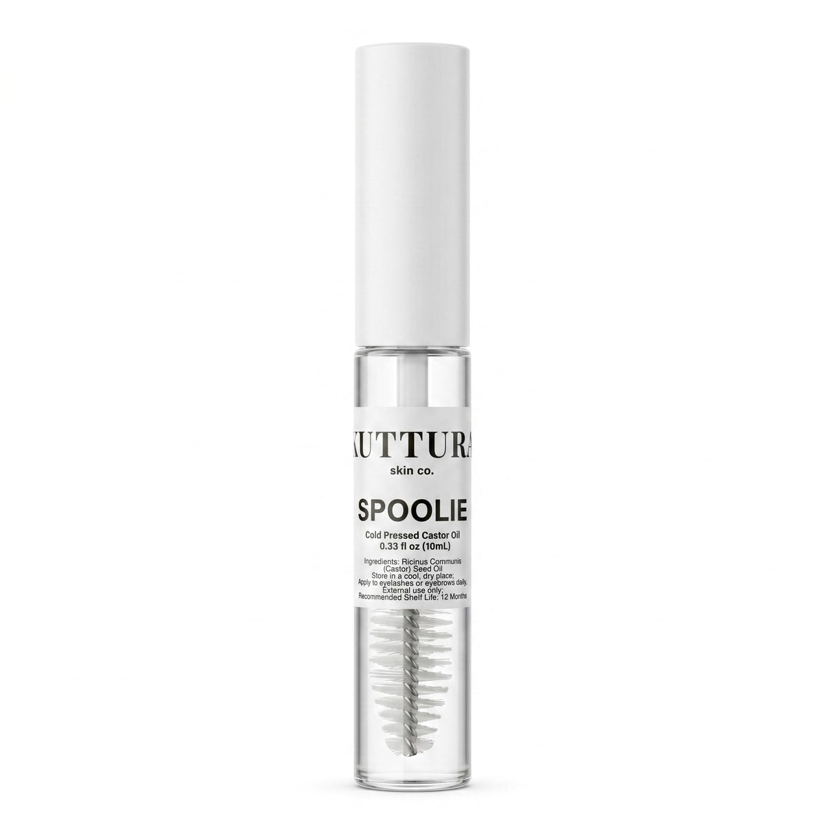 Castor Oil Spoolie for Lashes & Brows - 0.33 Fl Oz Natural Conditioning Brush