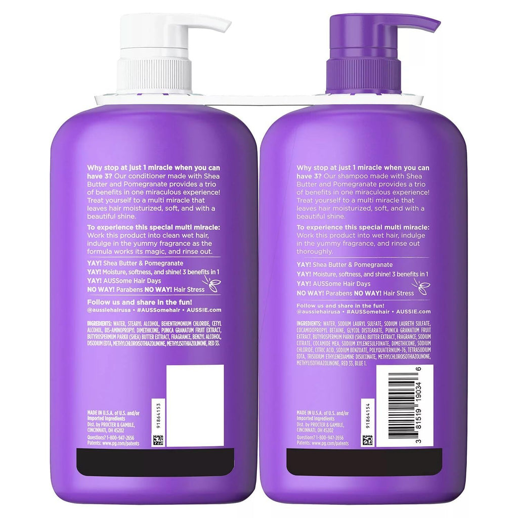 Multi Miracle Shampoo & Conditioner Set with Shea Butter & Pomegranate - 33 Fl Oz