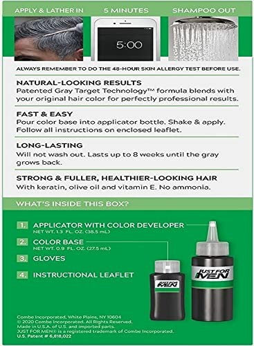 Hair Color Kit - Permanent Gray Cover, Dark Brown, 3 Pack