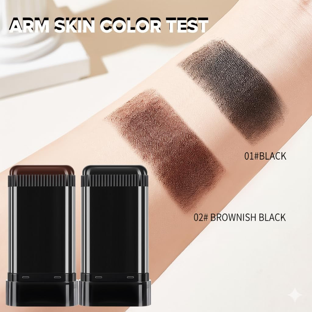 Root Touch-Up Hair Color Stick & Comb - Waterproof Black Dye for Gray Roots