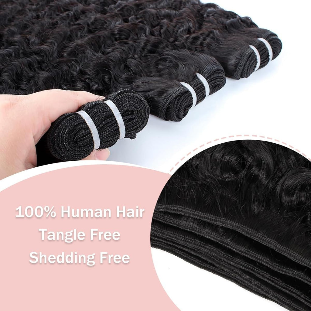 Natural Black Burmese Curly Hair Bundles - Unprocessed Human Hair Extensions, 18-22 Inches
