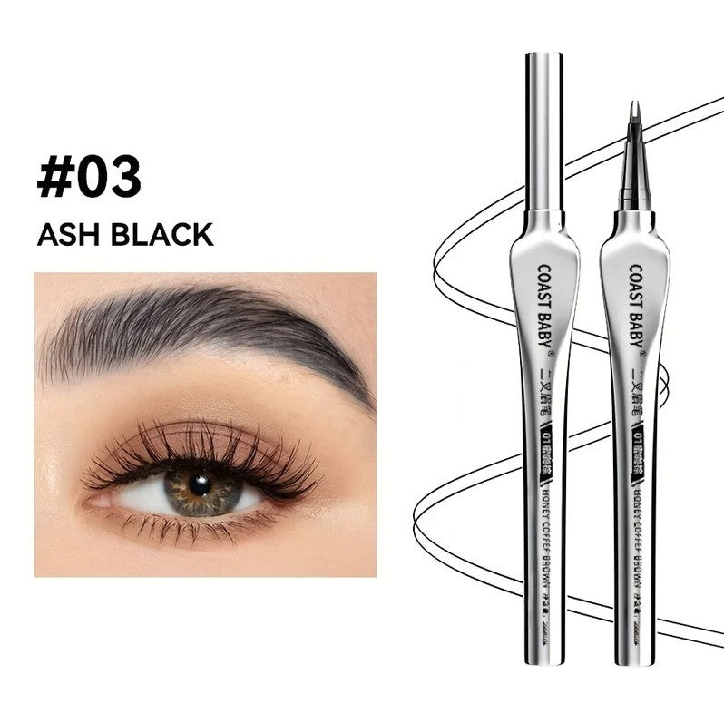 Waterproof Long-Lasting Eyebrow Pen with 2-Fork Tip for Natural Brows
