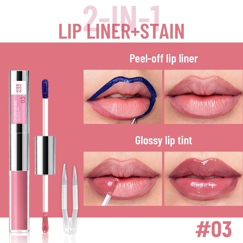 Hydrating Peach Pink Lip Stain & Plumping Lip Oil - Long-Lasting Gloss