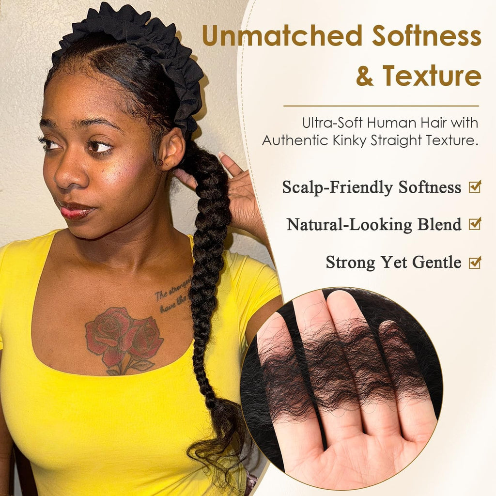 Human Hair Extensions for Braiding 18 Inch 50g - Natural Box Braids & Twists