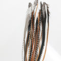 Natural Feather Hair Extensions 25 Pack - Long Saddle Feathers for Styling