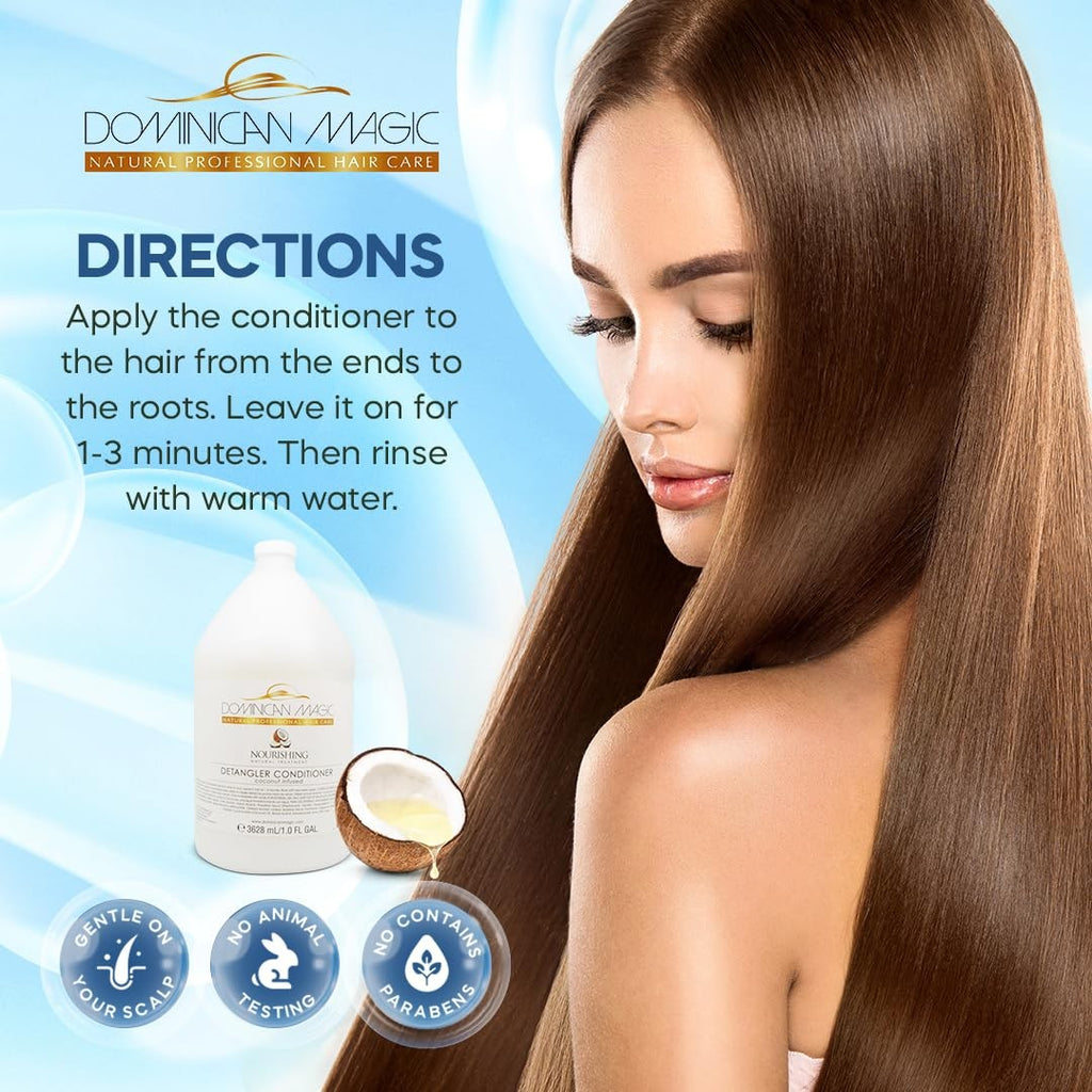Coconut Detangler Conditioner Gallon - Deep Hydrating Hair Care for Dry & Curly Hair