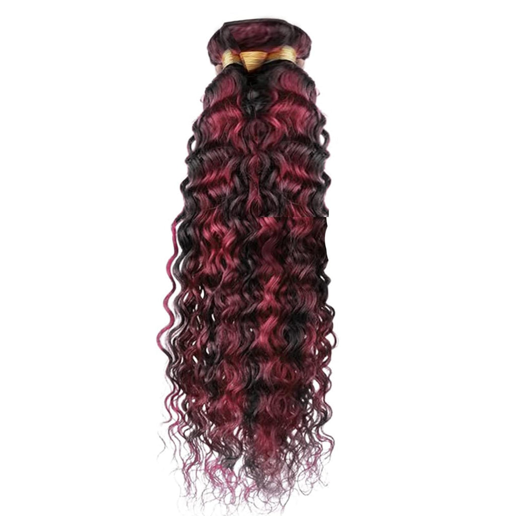 Brazilian Human Hair Bundles 18-22 Inch Jerry Curly Burgundy P1B/99J