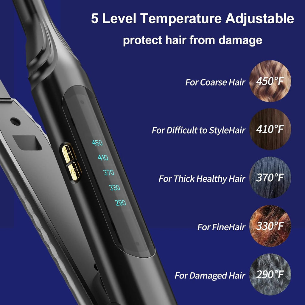Mini Flat Iron for Short Hair - 3/10 Inch Skinny Hair Straightener with Adjustable Temp