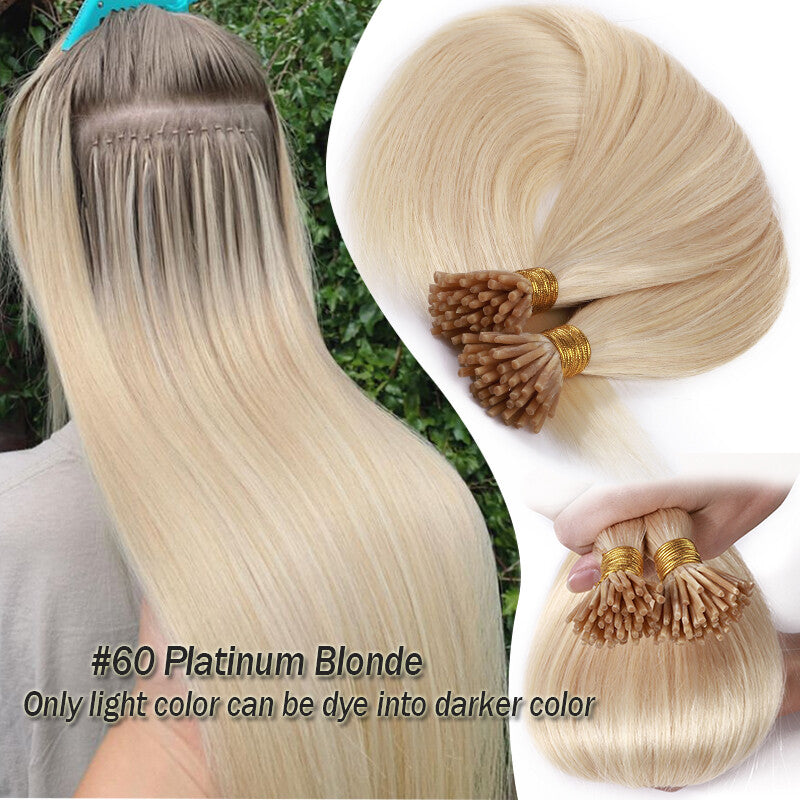 Remy Human Hair Extensions Micro Tip I Tip Keratin Bond 50-200 Strands