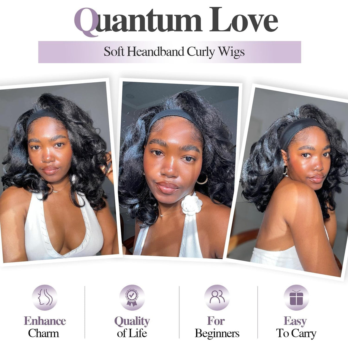 Glueless Yaki Curly Headband Wig for Black Women - Natural Look & Easy Wear