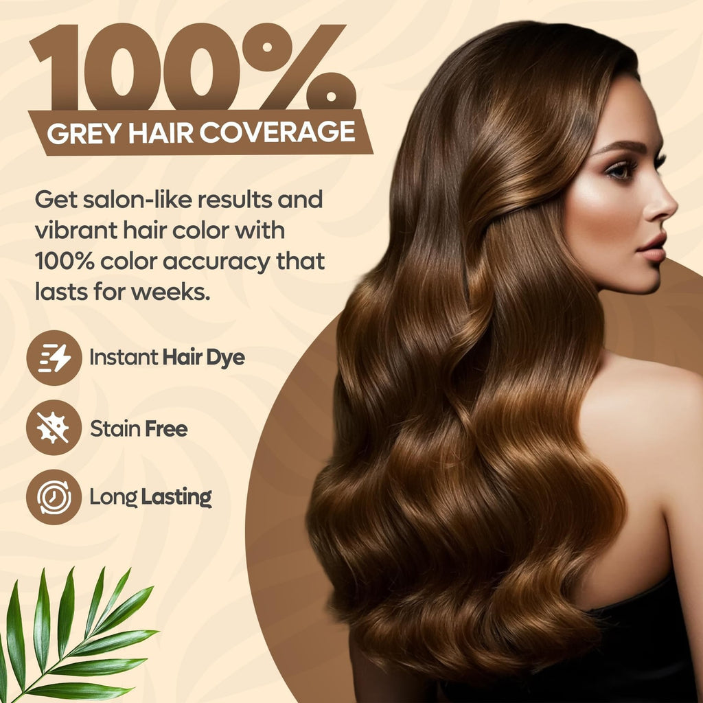 Dark Brown Hair Color Shampoo 5 in 1 Gray Hair Dye - Long Lasting, Ammonia-Free