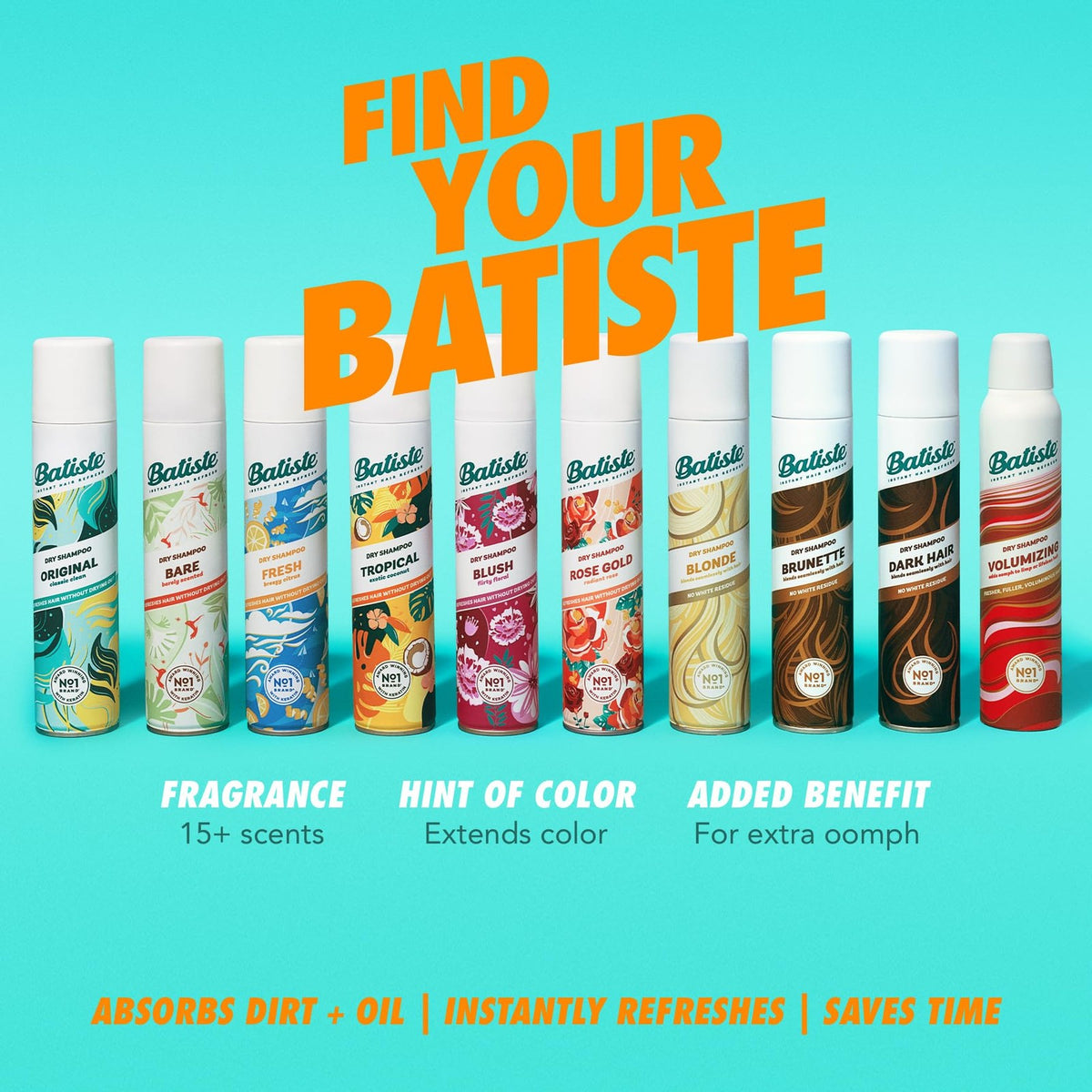 Batiste Tropical Dry Shampoo Waterless Hair Spray 3.81oz 3 Pack