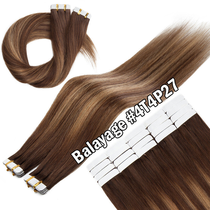 100G Tape-In Remy Hair Extensions Full Head - Russian Human Hair Thick Skin Weft
