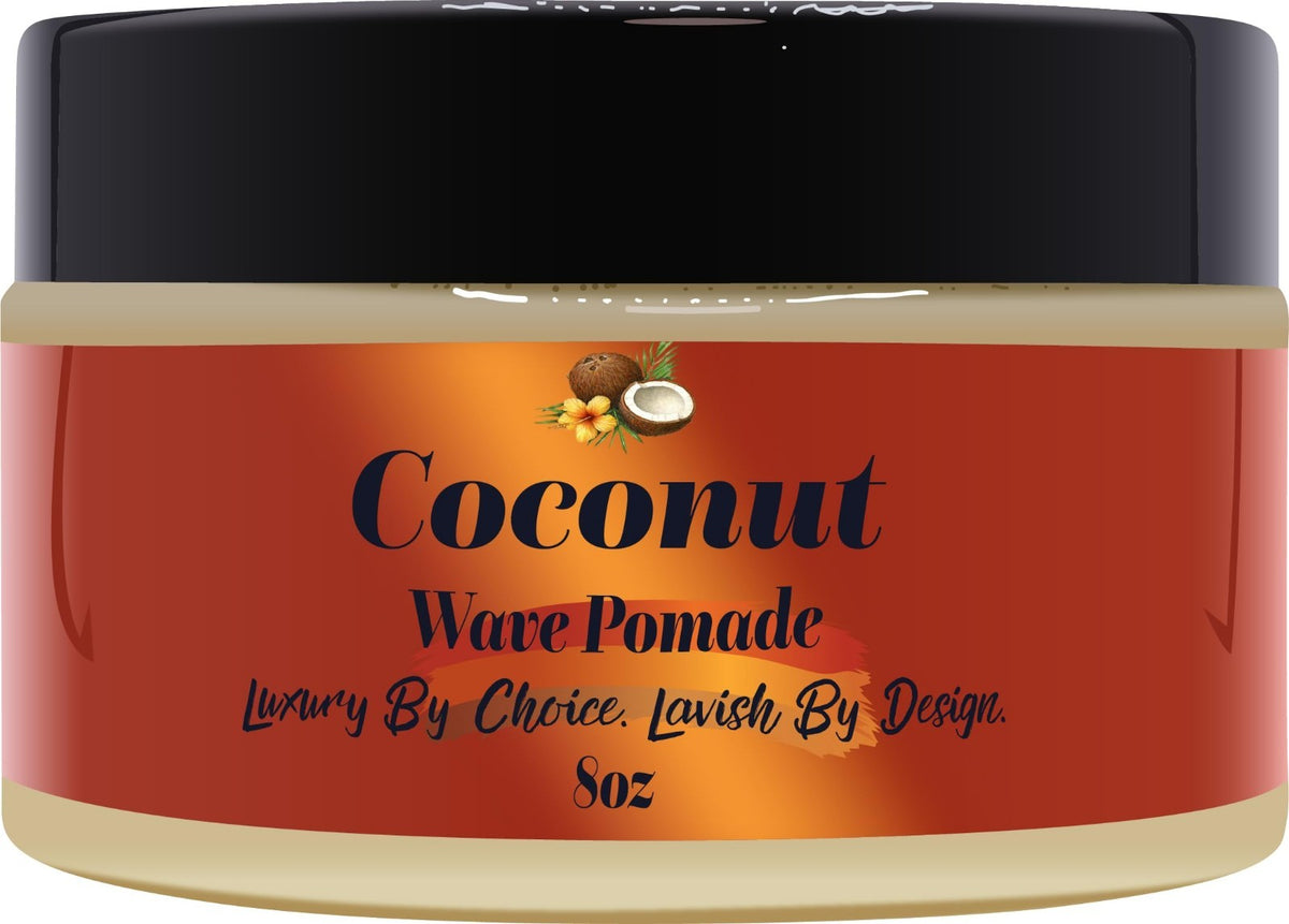 Strong Hold 8oz Coconut Hair Pomade for 360 Waves - Non-Greasy Styling Cream