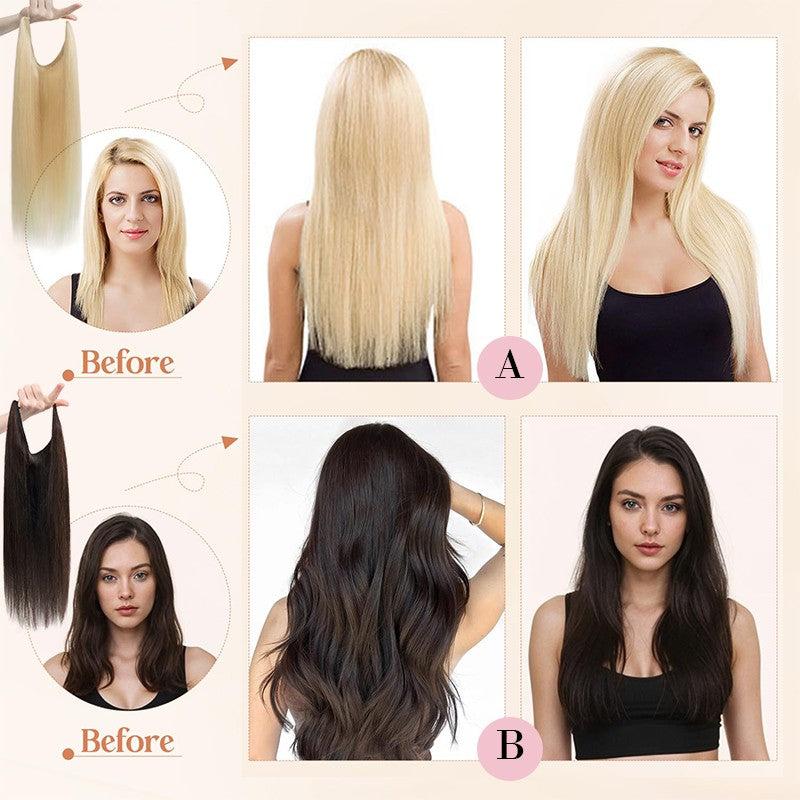 Clip-In Remy Human Hair Extensions with Invisible Wire - Thick Balayage