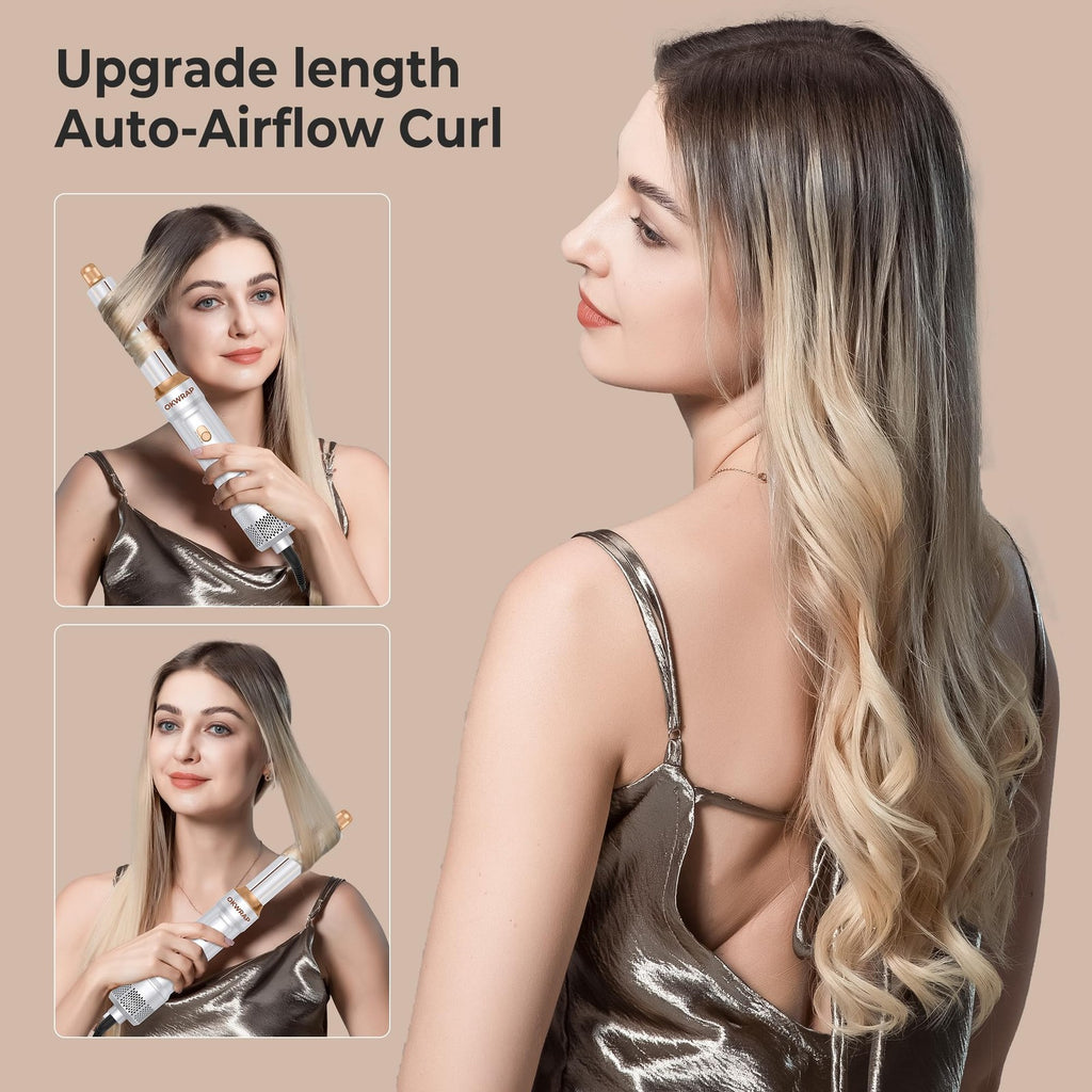 6-in-1 Hair Dryer Brush Curling Wand Set Ionic Air Styling Tools