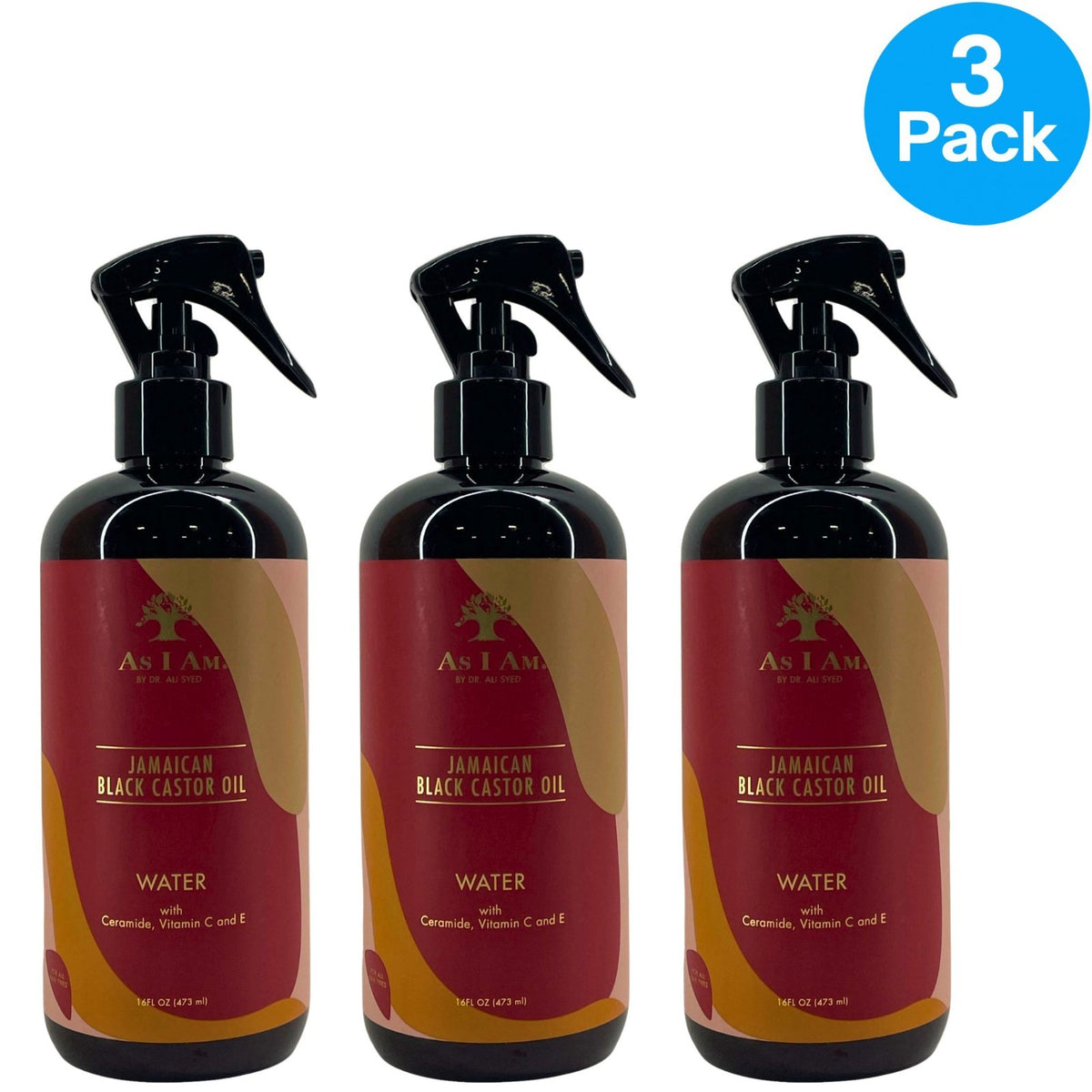 Jamaican Black Castor Oil Water Spray - Moisturizing Hair Treatment 16oz 3 Pack