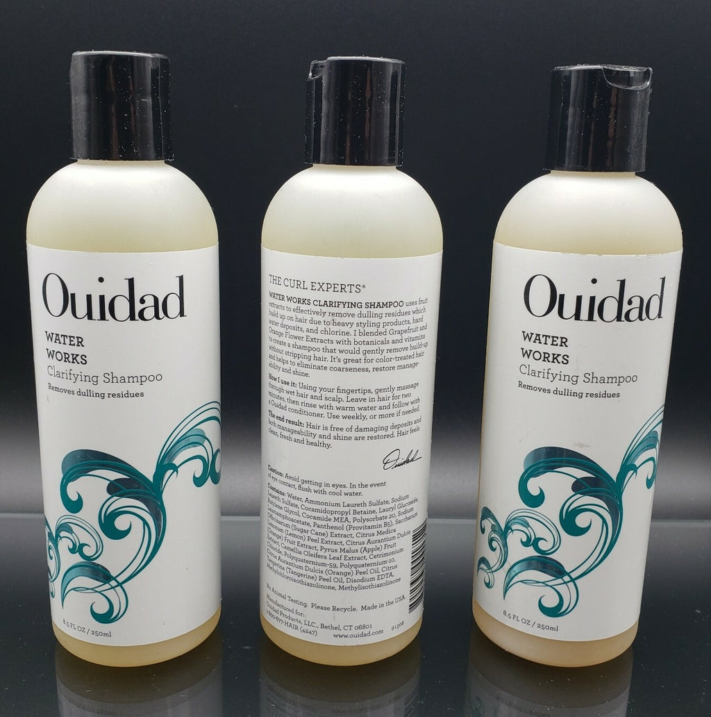 Lot of 3 Clarifying Shampoo 8.5 oz - Water Works for Hair Care