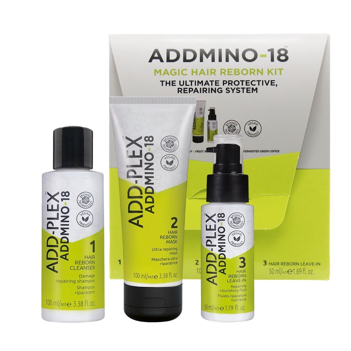 Magic Hair Reborn Kit - Shampoo, Hair Mask & Leave-In Conditioner Set for Damaged Hair
