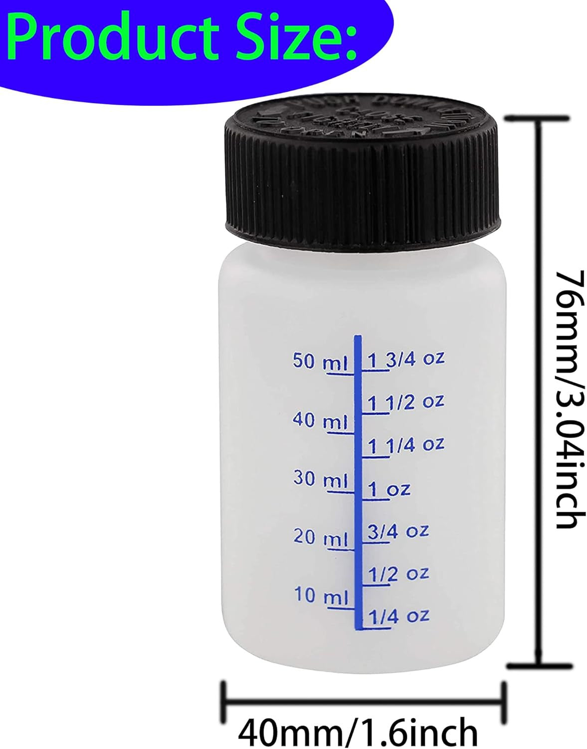 6 Pack 2oz Paint Touch Up Bottles with Brush Applicators and Mixing Balls