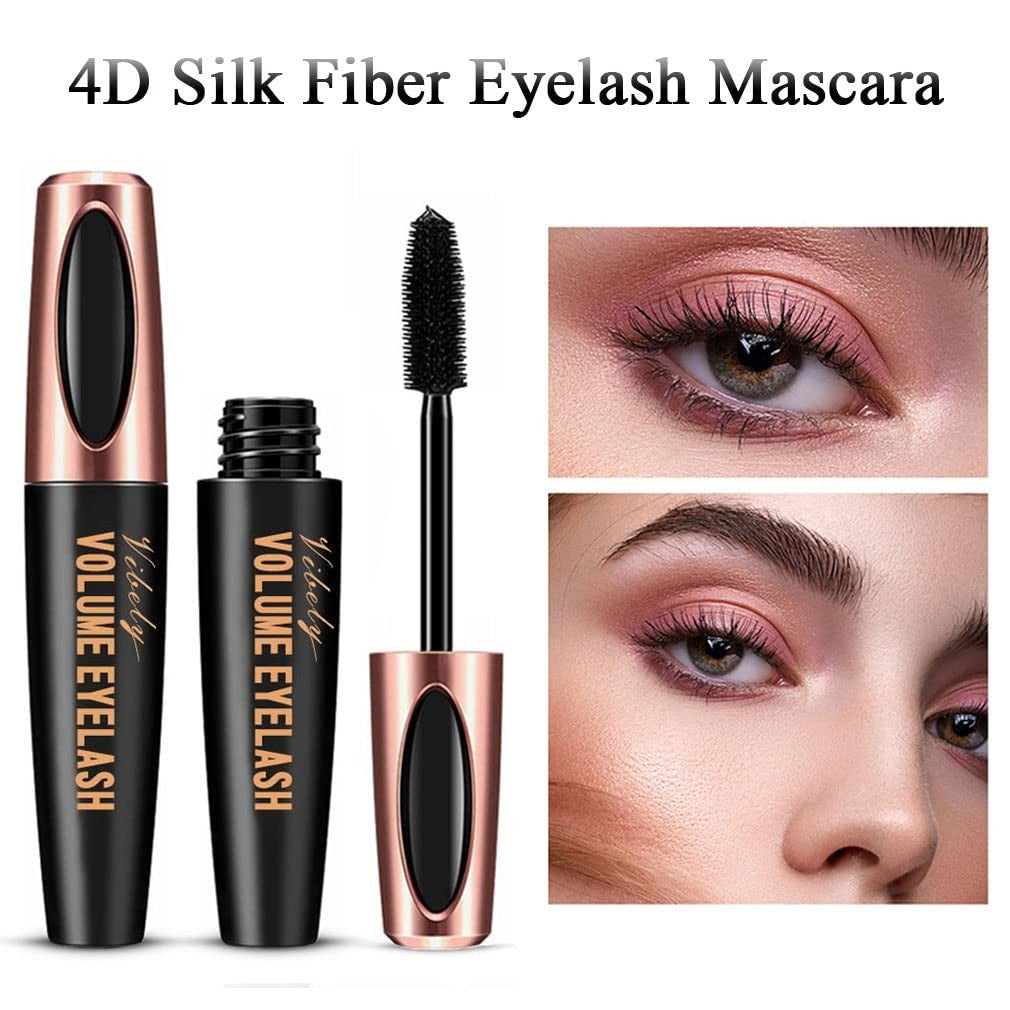 3 Pack Waterproof 4D Silk Fiber Lash Mascara - Voluminous & Smudge-Proof