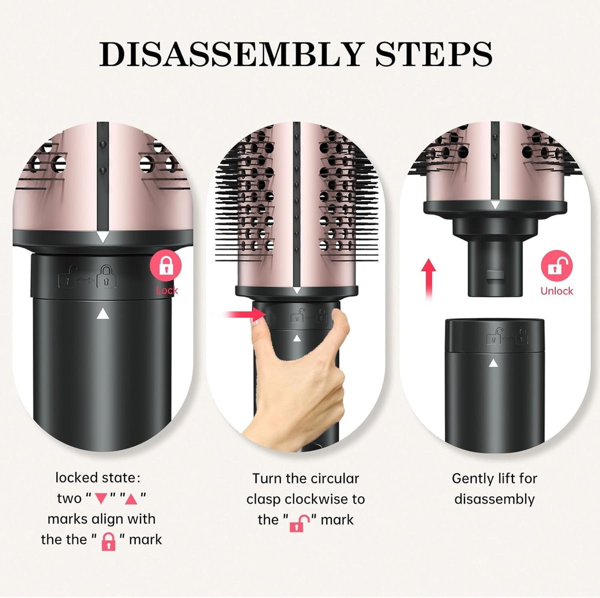 2-in-1 Negative Ion Heated Hair Brush with Curling Iron Attachments – 1.5 & 1.75 Inch