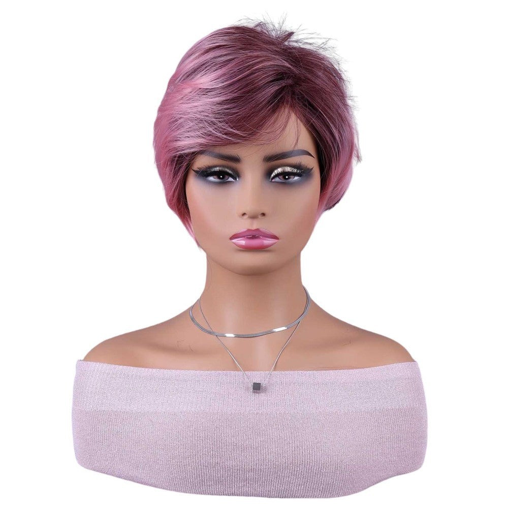 10-Inch Gradient Short Curly Wig - Natural Looking Thick Hair, Soft & Fluffy